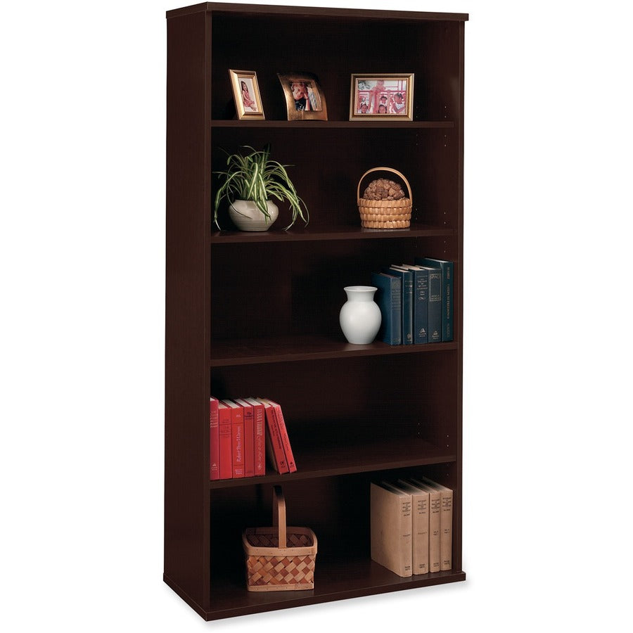 Bush Business Furniture Series C 36W 5 Shelf Bookcase in Mocha Cherry