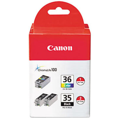 Canon CLI-36/PGi-35 Standard Yield Inkjet Ink Cartridge - Black Color - 3 / Pack