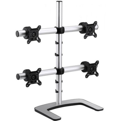 Atdec quad/triple/dual/single monitor desk mount - Freestanding base - Loads up to 17.6lb flat or 13.5lb curved - VESA 75x75 100x100