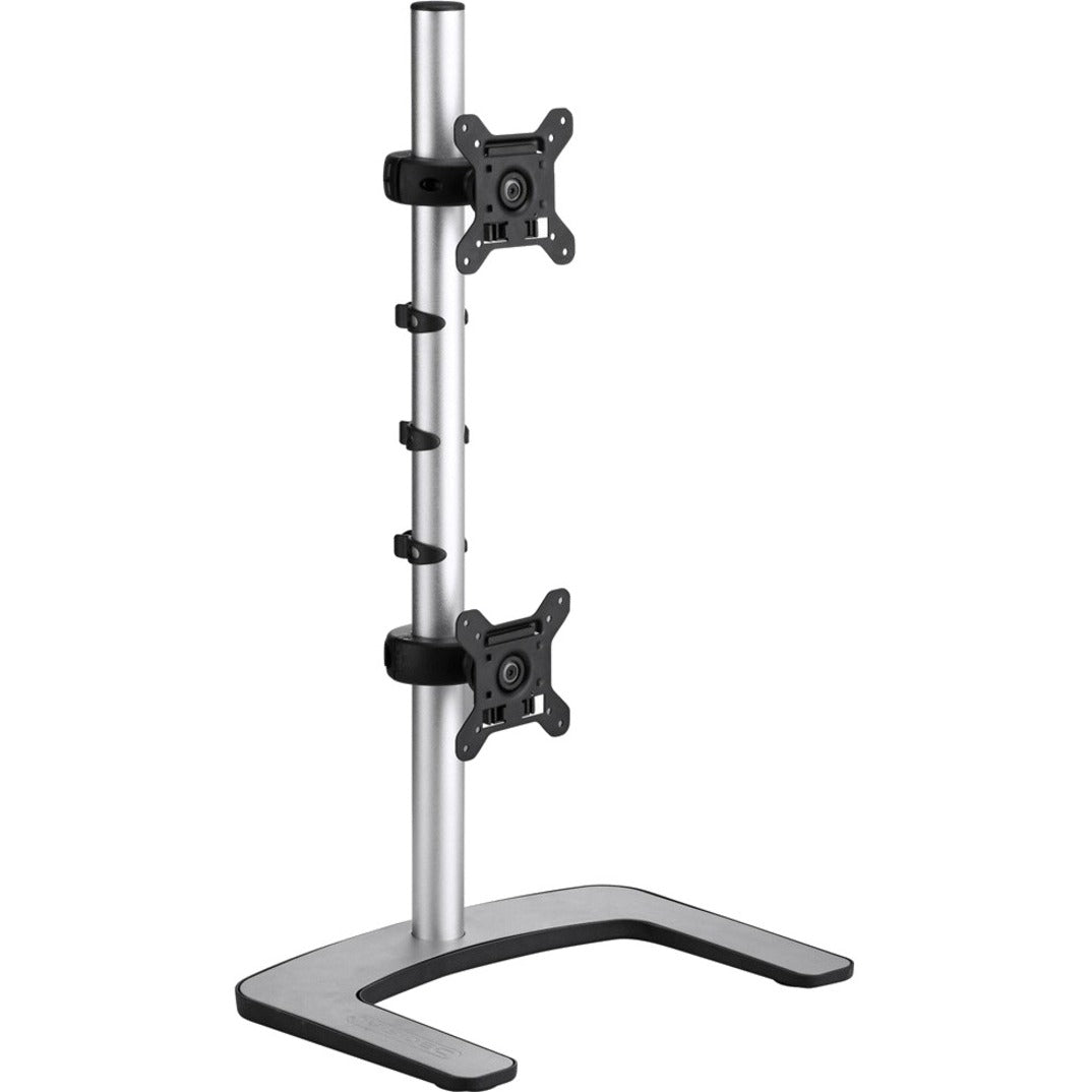 Atdec dual stack or single monitor desk mount - Freestanding base - Loads up to 26.5lb flat or 20lb curved - VESA 75x75 100x100