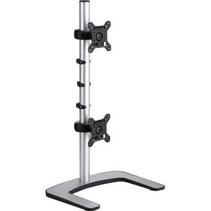 Atdec dual stack or single monitor desk mount - Freestanding base - Loads up to 26.5lb flat or 20lb curved - VESA 75x75 100x100