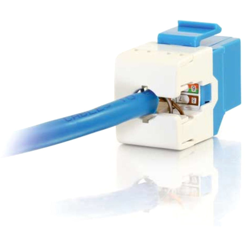 C2G 180 Degree Cat6 RJ45 UTP Keystone Jack - Blue