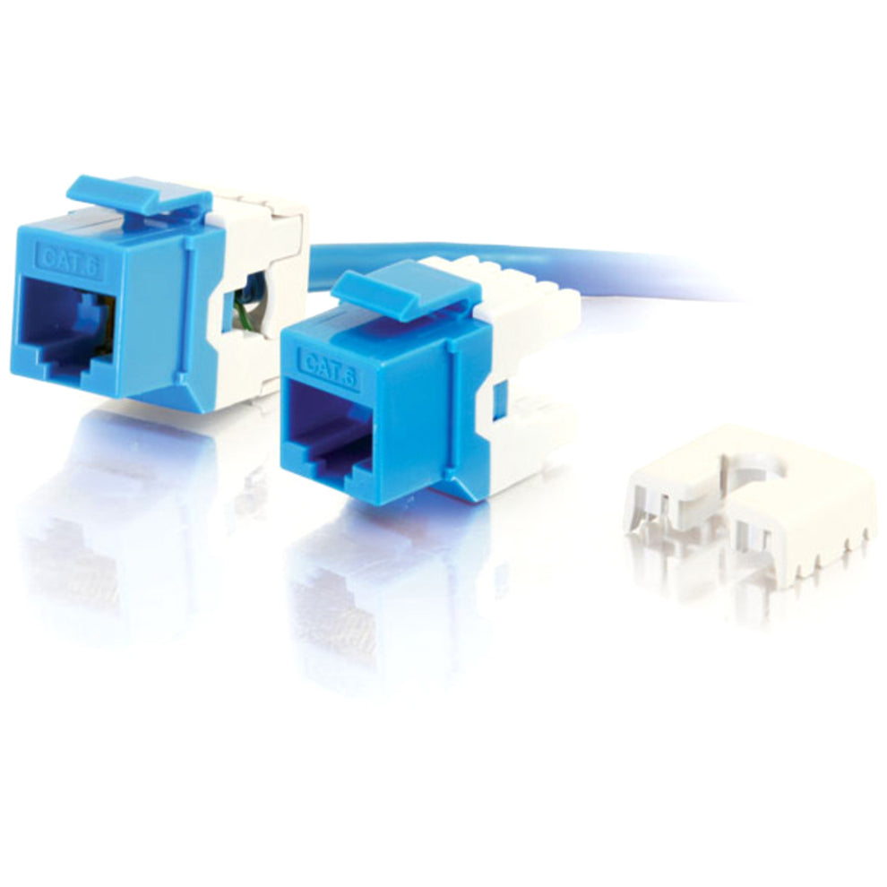 C2G 180 Degree Cat6 RJ45 UTP Keystone Jack - Blue