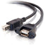 C2G 2ft Panel-Mount USB 2.0 A Female to B Male Cable