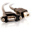 C2G 3ft Panel-Mount USB 2.0 A Female to B Male Cable