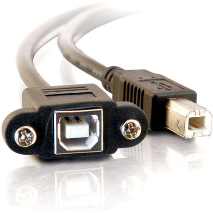 C2G 3ft Panel-Mount USB 2.0 B Female to B Male Cable