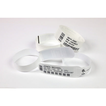 Zebra Wristband Polypropylene 1.25 x 11in Direct Thermal Zebra Z-Band Direct 1 in core
