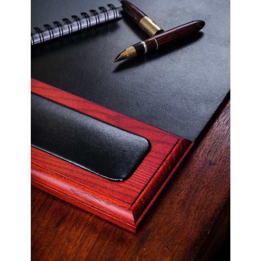 Dacasso Rosewood & Leather Side-Rail Desk Pad