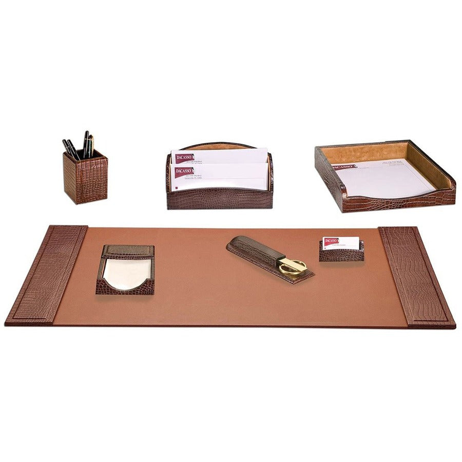 Dacasso Embossed Leather Desk Set