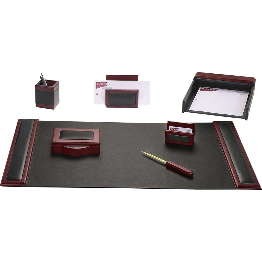 Dacasso Rosewood & Leather Desk Set