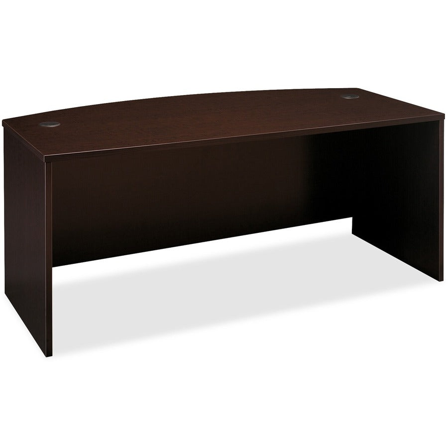 Bush Business Furniture Series C 72W Bow Front Desk Shell in Mocha Cherry