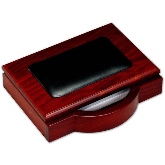 Dacasso Rosewood & Leather Memo Holder