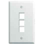 On-Q 1-Gang 3-Port Wall Plate White