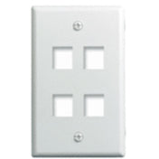 On-Q 1-Gang 4-Port Wall Plate White