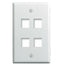 On-Q 1-Gang 4-Port Wall Plate White