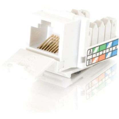 C2G 90&deg; Cat5E RJ45 UTP Keystone Jack - White