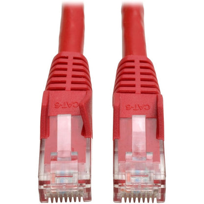 Tripp Lite Cat6 Gigabit Snagless Molded (UTP) Ethernet Cable (RJ45 M/M) PoE Red 50 ft. (15.24 m)