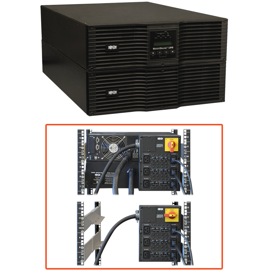 Tripp Lite UPS Smart Online 8000VA 7200W Rackmount 8kVA 208/240V 230V USB DB9 Manual Bypass Hot Swap C19 6URM