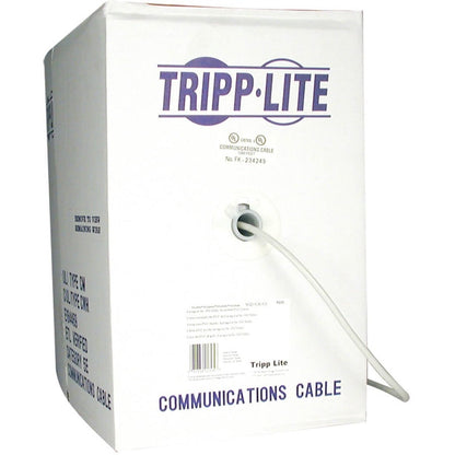 Tripp Lite Cat5e 350 MHz Solid Core Outdoor-Rated (UTP) PVC Bulk Ethernet Cable PoE Gray 1000 ft. (304.8 m)