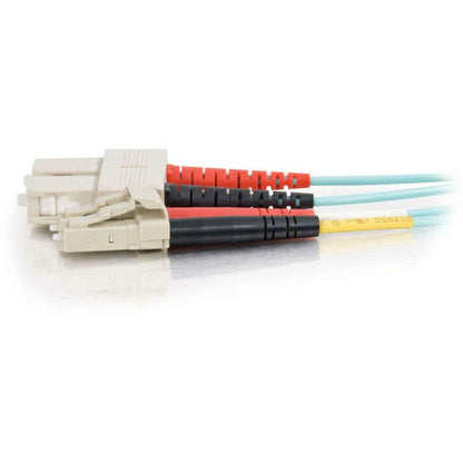 C2G 10m LC-SC 10Gb 50/125 OM3 Duplex Multimode PVC Fiber Optic Cable (LSZH) - Aqua