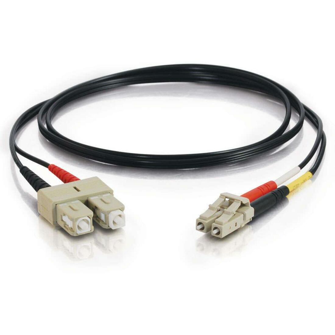 C2G-3m LC-SC 62.5/125 OM1 Duplex Multimode PVC Fiber Optic Cable - Black