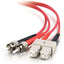 C2G-10m SC-ST 62.5/125 OM1 Duplex Multimode PVC Fiber Optic Cable - Red