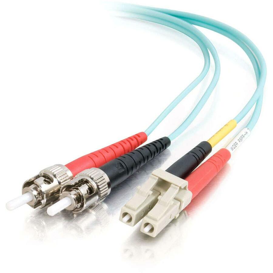 C2G-2m LC-ST 10Gb 50/125 OM3 Duplex Multimode PVC Fiber Optic Cable (LSZH) - Aqua