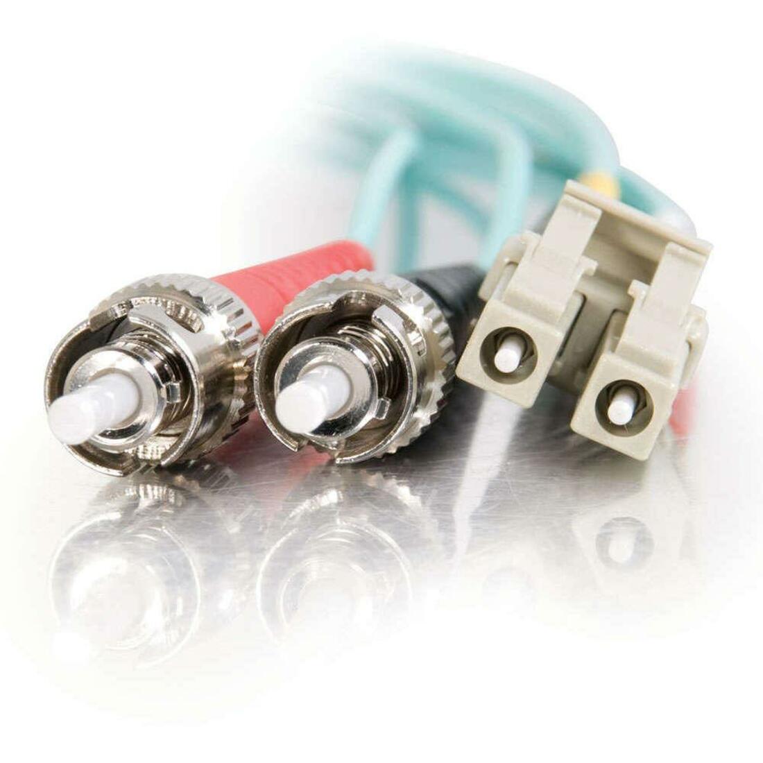 C2G-2m LC-ST 10Gb 50/125 OM3 Duplex Multimode PVC Fiber Optic Cable (LSZH) - Aqua