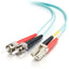 C2G-2m LC-ST 10Gb 50/125 OM3 Duplex Multimode PVC Fiber Optic Cable (LSZH) - Aqua