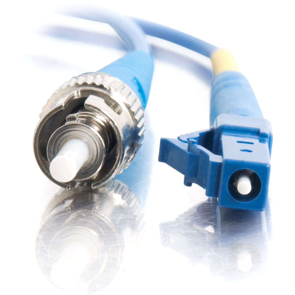 C2G-2m LC-ST 9/125 OS1 Simplex Singlemode PVC Fiber Optic Cable - Blue