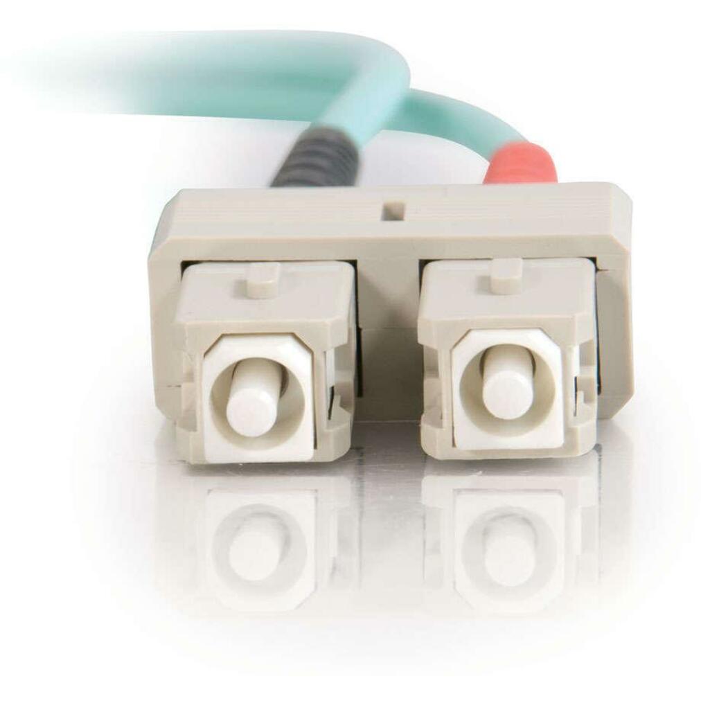 C2G-3m SC-SC 10Gb 50/125 OM3 Duplex Multimode PVC Fiber Optic Cable (LSZH) - Aqua