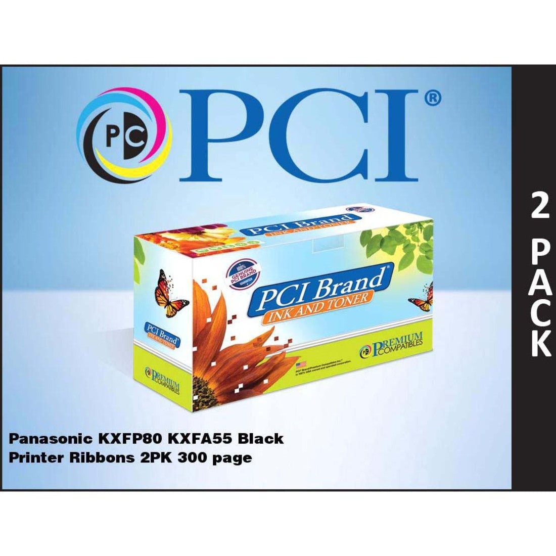 Premium Compatibles Thermal Transfer Ribbon - Alternative for Panasonic KX-FA55 - Black - 2 / Pack