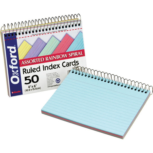 TOPS Oxford Spiral Bound Ruled Index Cards