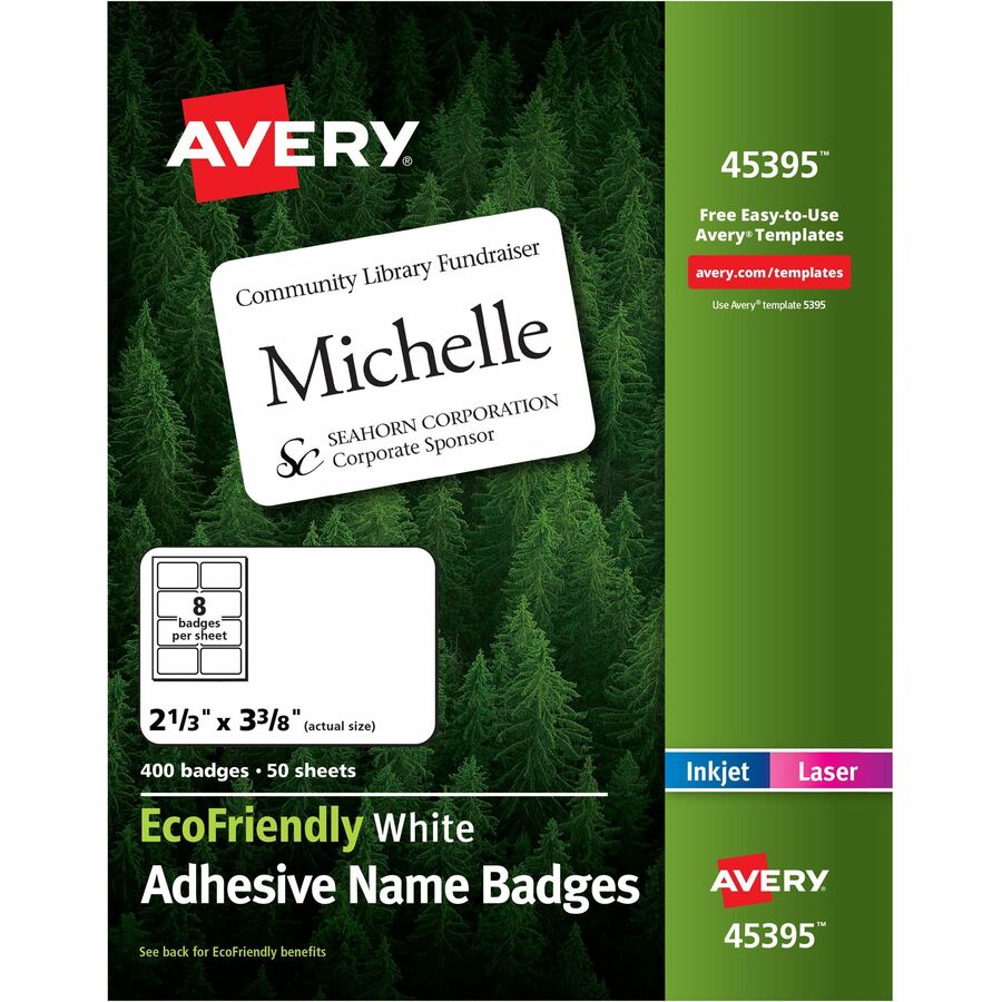 Avery&reg; Eco-friendly Premium Name Badge Labels