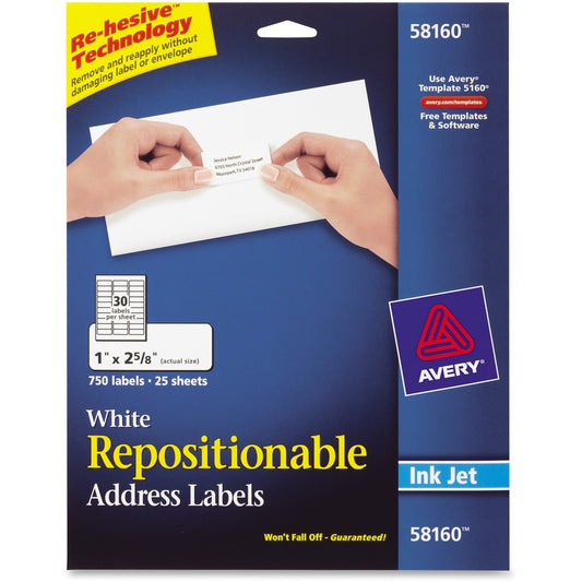 Avery&reg; Repositionable Address Labelss - Sure Feed Technology