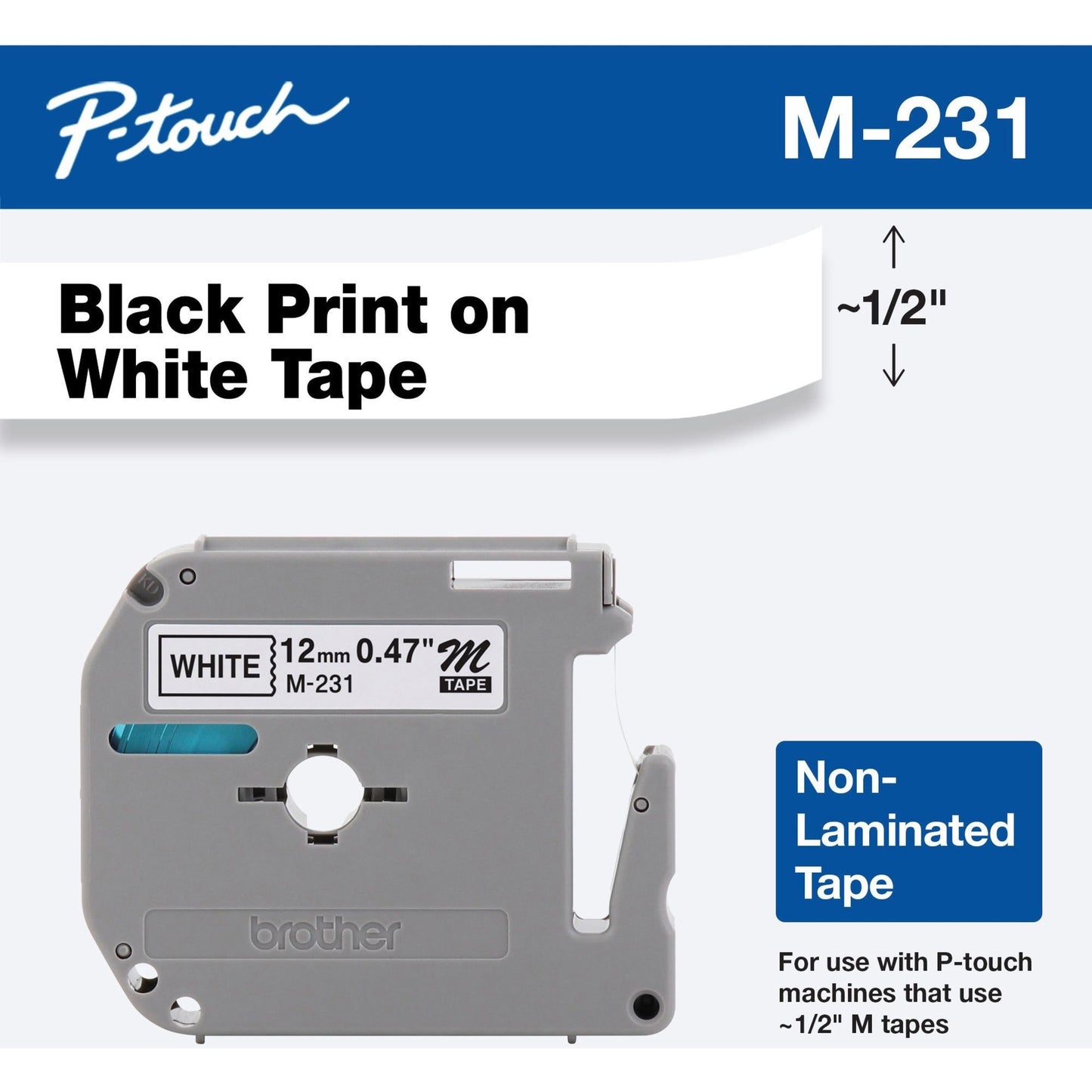 Brother P-touch Nonlaminated M Series Tape Cartridge