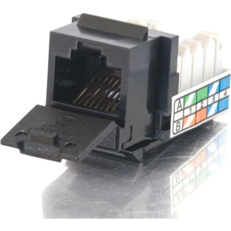 C2G 90&deg; Cat5E RJ45 UTP Keystone Jack - Black