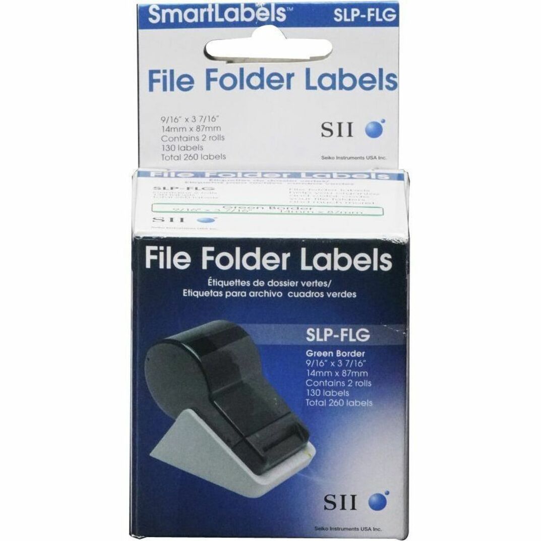 Seiko SLP-FLB White/Green File Folder Labels