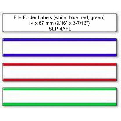 Seiko SmartLabel SLP-4AFL Multi-Color File Folder Label Assortment (White Blue Red Green)