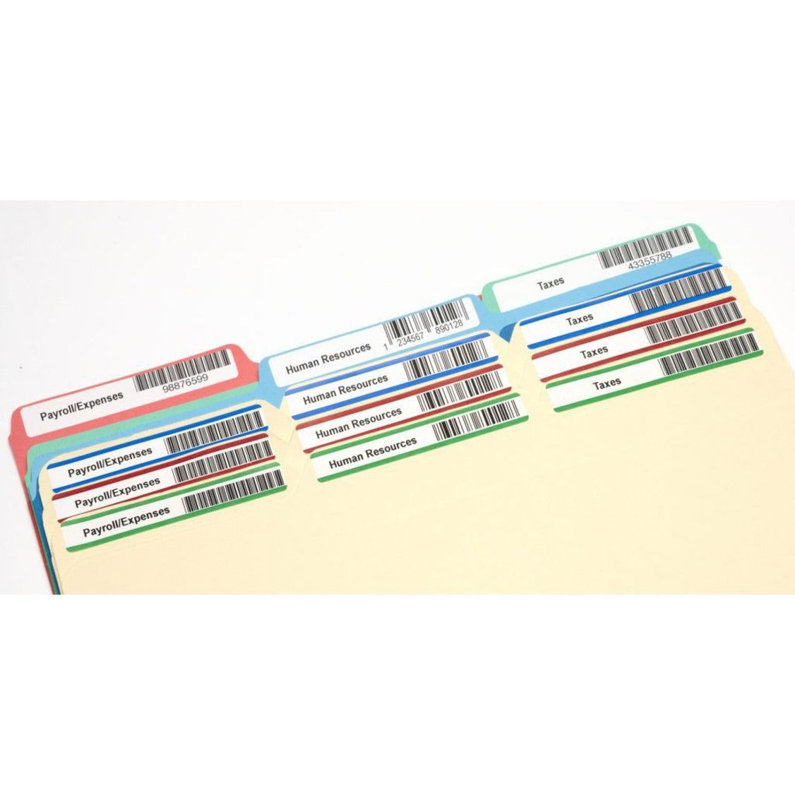 Seiko SmartLabel SLP-4AFL Multi-Color File Folder Label Assortment (White Blue Red Green)