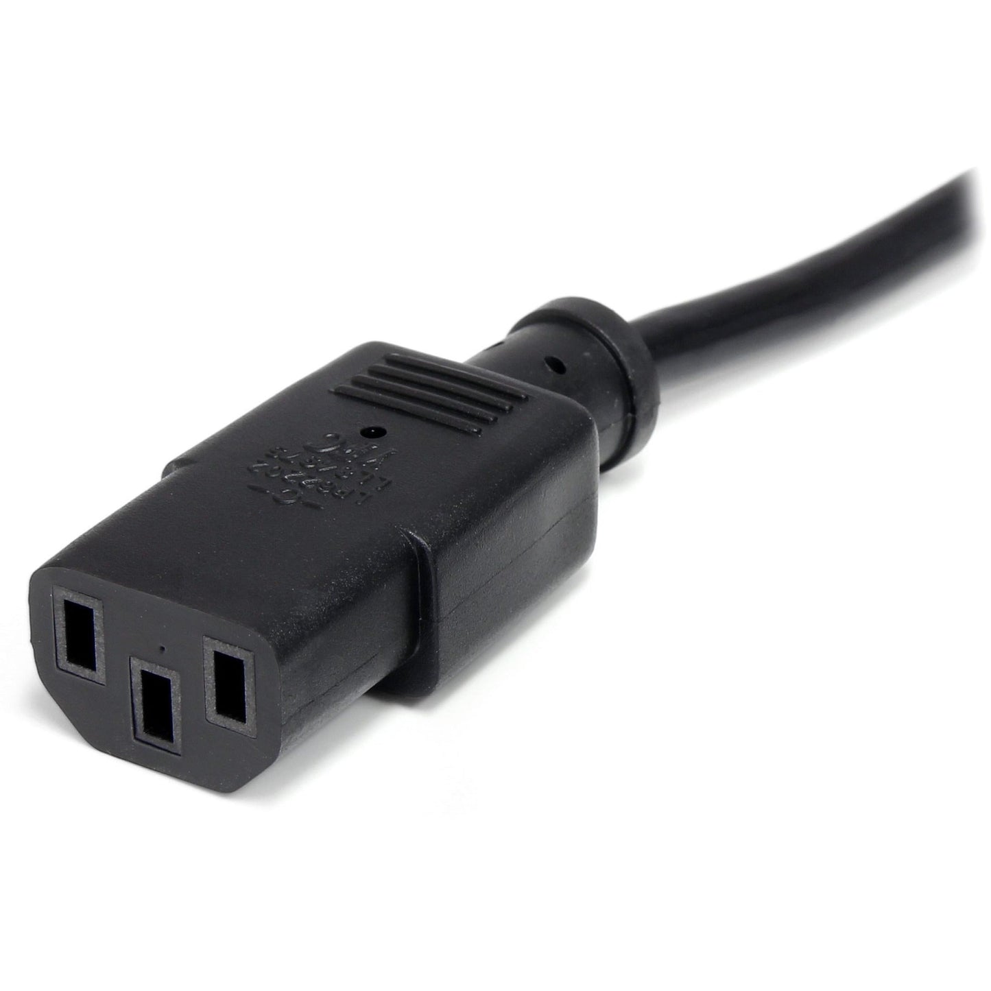 StarTech.com 1ft (30cm) Computer Power Cord NEMA 5-15P to C13 10A 125V 18AWG Black Replacement AC PC Power Cord TV/Monitor Power Cable