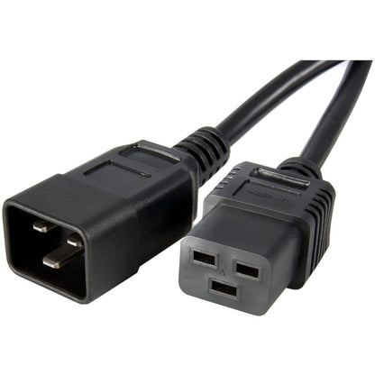 StarTech.com 3ft (1m) Power Extension Cord IEC C19 to C20 13A 250V 16AWG Black Outlet Extension Cable for Network Equipment
