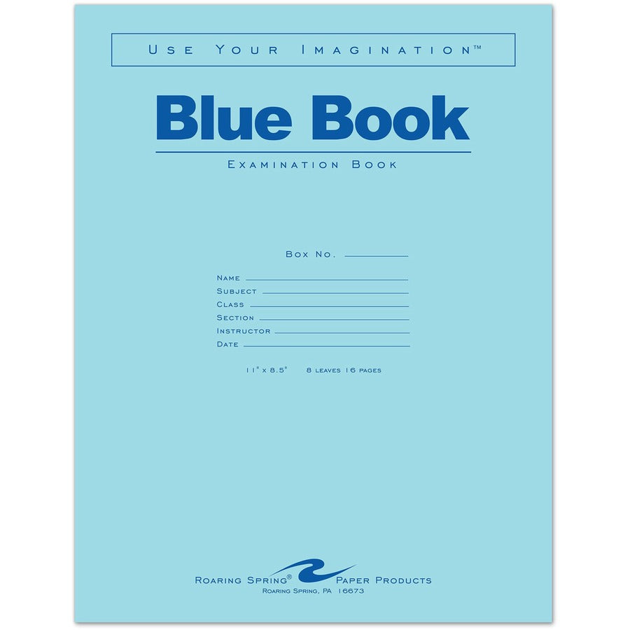 Roaring Spring 8 - sheet Blue Examination Book - Letter