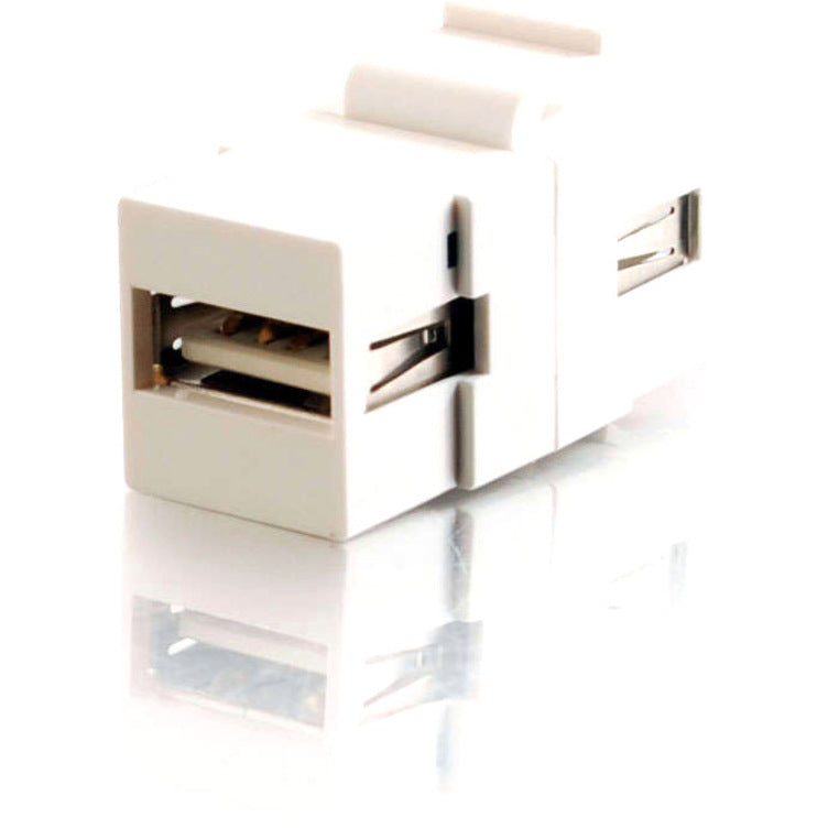 C2G Snap-In USB A/A Female Keystone Insert Module - White