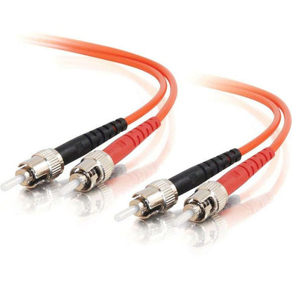 C2G 6m ST-ST 62.5/125 OM1 Duplex Multimode PVC Fiber Optic Cable (USA-Made) - Orange