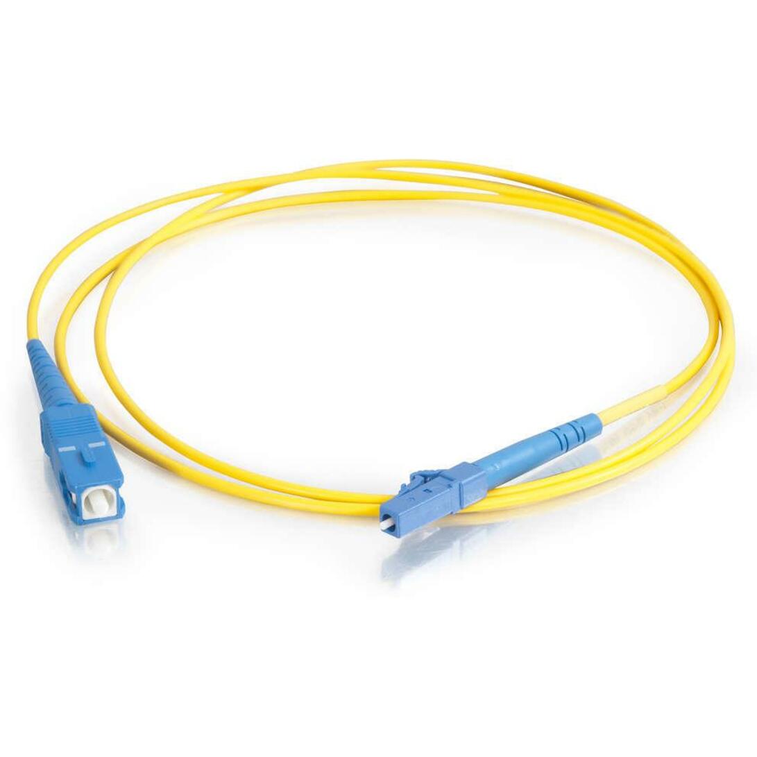 C2G-30m LC-SC 9/125 OS1 Simplex Singlemode PVC Fiber Optic Cable - Yellow