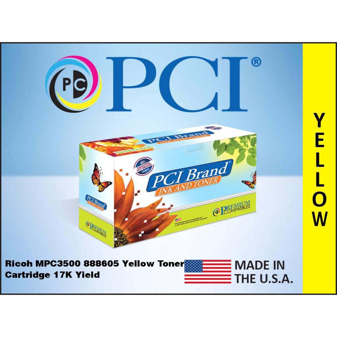 Premium Compatibles Laser Toner Cartridge - Alternative for Ricoh 888605 - Yellow - 1 / Each