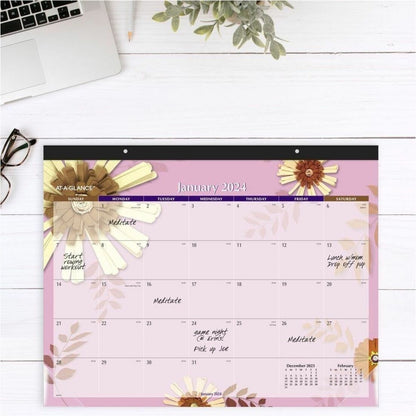 At-A-Glance Paper Flowers Desk Pad