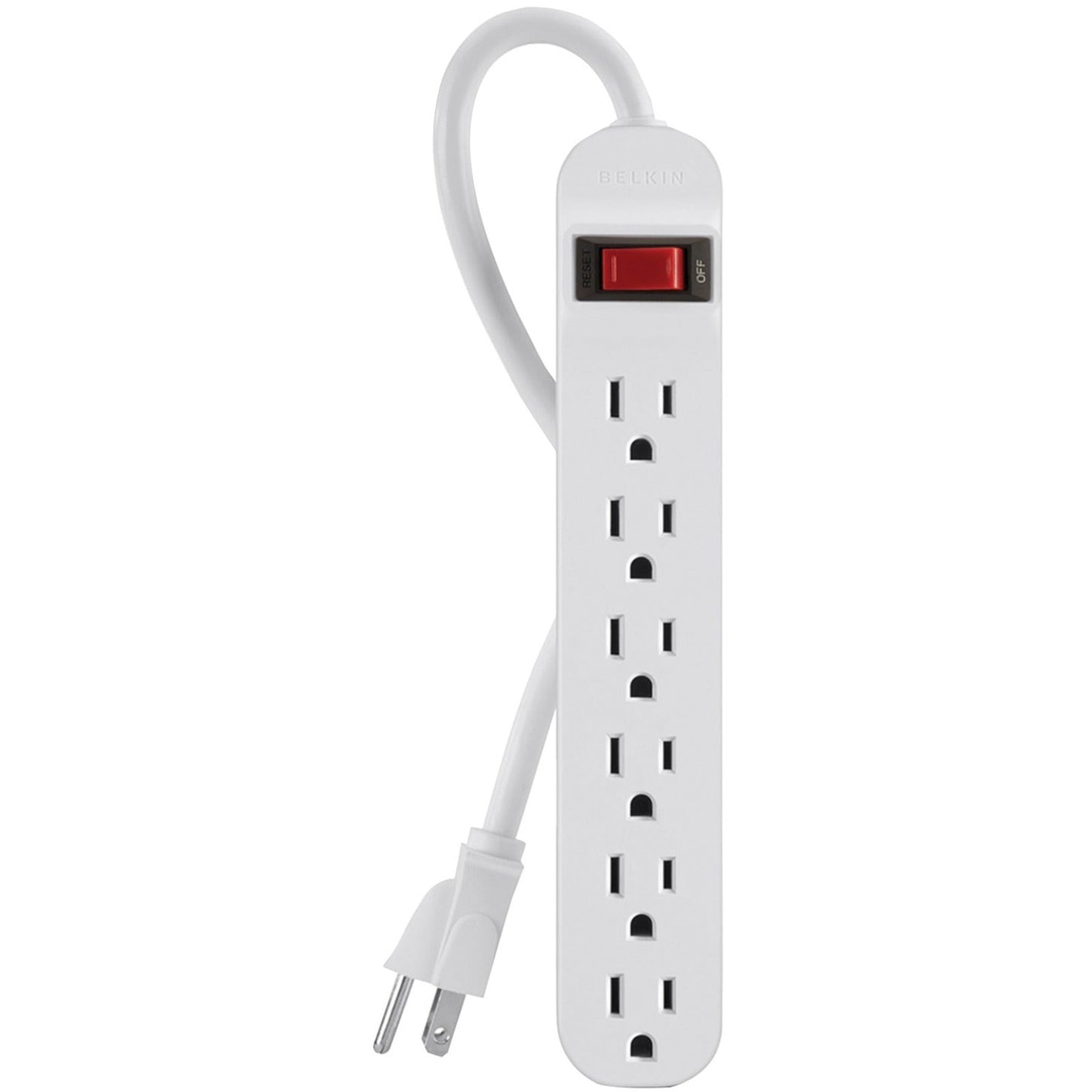 Belkin 6 Outlet Power Strip - 3 foot cord - White