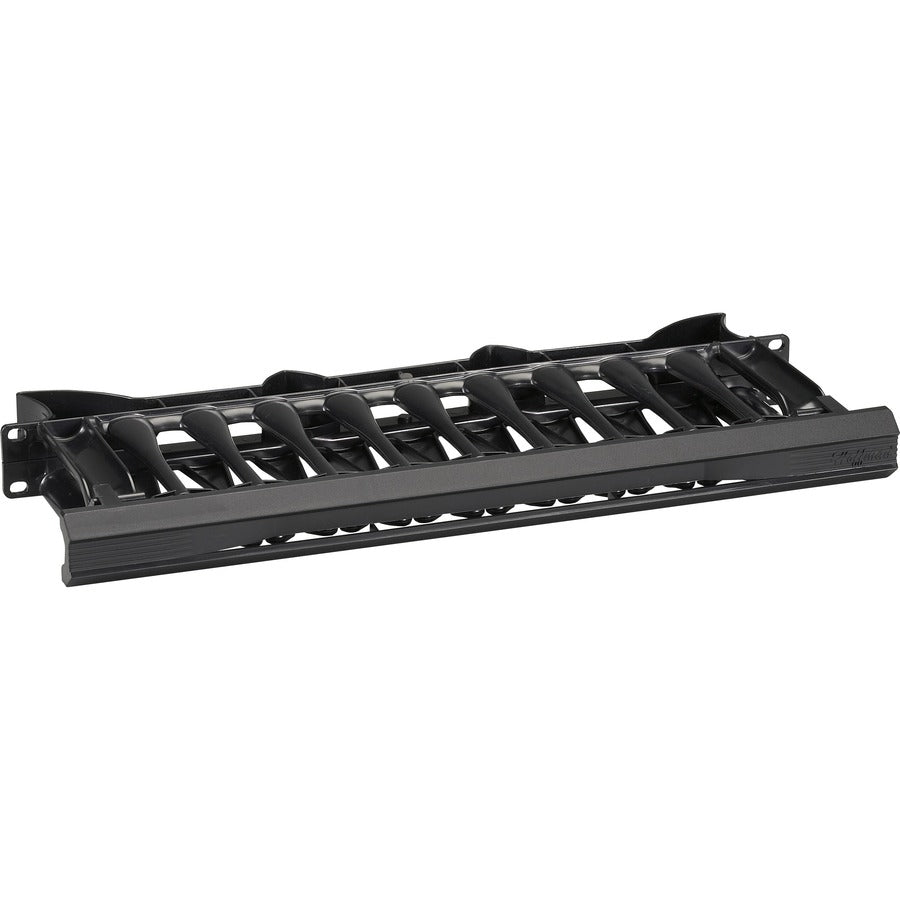 Black Box Horizontal IT Rackmount Cable Manager - 1U 19"  Single-Sided Black